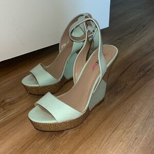 Mint Strappy Wedges – JustFab – Size 7.5
